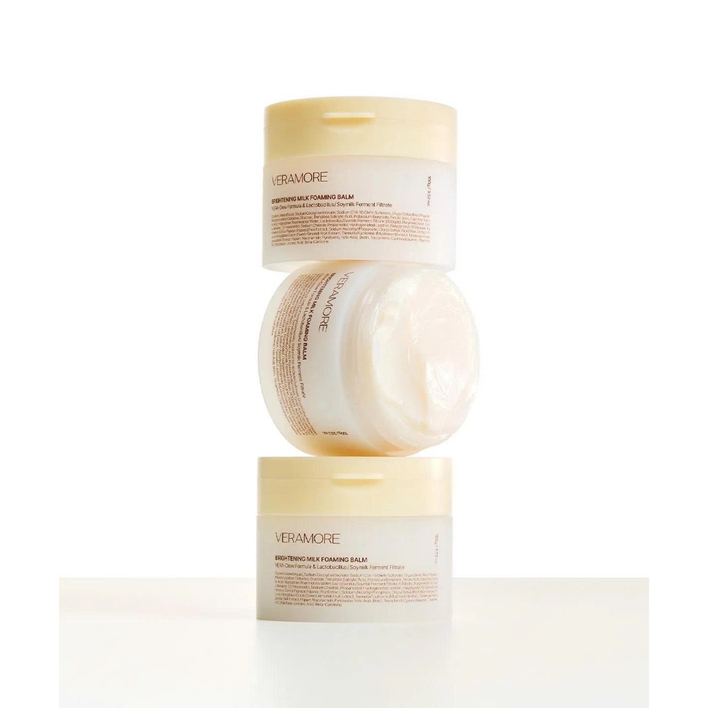 A63_ Sáp tẩy trang kiêm sữa rửa mặt dạng sữa Veramore Brightening Milk Foaming Balm 100g