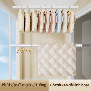 ZiinLife Thanh Treo Rèm Inox 304 Không Cần Khoan - Co Giãn Thông Minh, Điều Chỉnh Linh Hoạt Cho Nhà Tắm & Bếp
