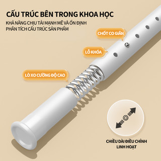 ZiinLife Thanh Treo Rèm Inox 304 Không Cần Khoan - Co Giãn Thông Minh, Điều Chỉnh Linh Hoạt Cho Nhà Tắm & Bếp