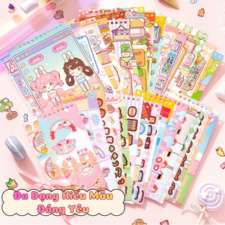 Tập Sticker Trang Điểm Công Chúa Đáng Yêu - Sổ Bóc Dán DIY Trang Trí Váy Áo Công Chúa, Cảnh Quan Cho Bé Gái