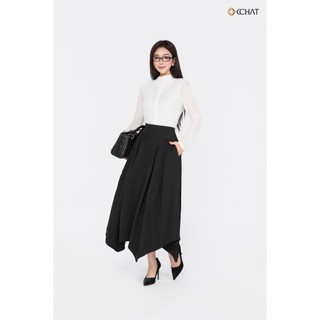 Chân Váy 𝐂𝐂𝐇𝐀𝐓 Dáng Xòe Ivyvu Cạp Trước Kiểu Lệch Trái Chất Liệu Tuytsi Cao Cấp 25CDS2019XT