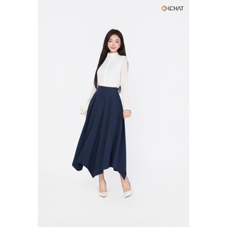 Chân Váy 𝐂𝐂𝐇𝐀𝐓 Dáng Xòe Ivyvu Cạp Trước Kiểu Lệch Trái Chất Liệu Tuytsi Cao Cấp 25CDS2019XT