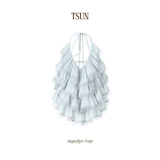 TSUN - Aqualyn Top Áo Yếm Nữ Bèo Phối Ren Nhiều Tầng Cá Tính Gợi Cảm