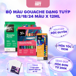 Bộ Màu Gouache Mont Marte Cao Cấp 12/18/24 Màu x 12ml