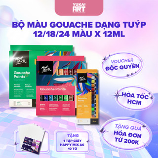 [Hỏa tốc HCM] Bộ Màu Gouache Mont Marte Cao Cấp 12/18/24 Màu x 12ml