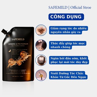 Dầu gội thảo mộc SAFEMILD từ chiết xuất thực vật tự nhiên hỗ trợ làm tóc sậm màu hơn kích thích mọc tóc và giảm rụng tóc