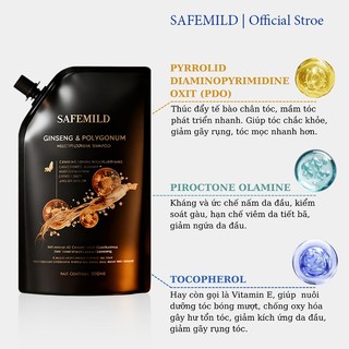 Dầu gội thảo mộc SAFEMILD từ chiết xuất thực vật tự nhiên hỗ trợ làm tóc sậm màu hơn kích thích mọc tóc và giảm rụng tóc
