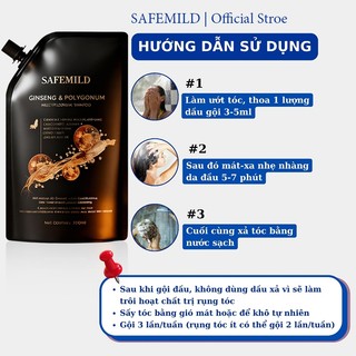 Dầu gội thảo mộc SAFEMILD từ chiết xuất thực vật tự nhiên hỗ trợ làm tóc sậm màu hơn kích thích mọc tóc và giảm rụng tóc