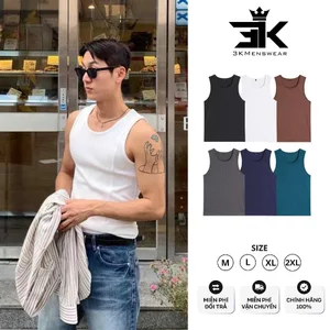 Áo Ba Lỗ 3KMEN, 3 lỗ Thun Tăm Co Giãn 4 Chiều Thoáng Khí Thích Hợp Tập Gym, Chơi Thể Thao