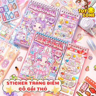 Tập Sticker Trang Điểm Công Chúa Đáng Yêu - Sổ Bóc Dán DIY Trang Trí Váy Áo Công Chúa, Cảnh Quan Cho Bé Gái