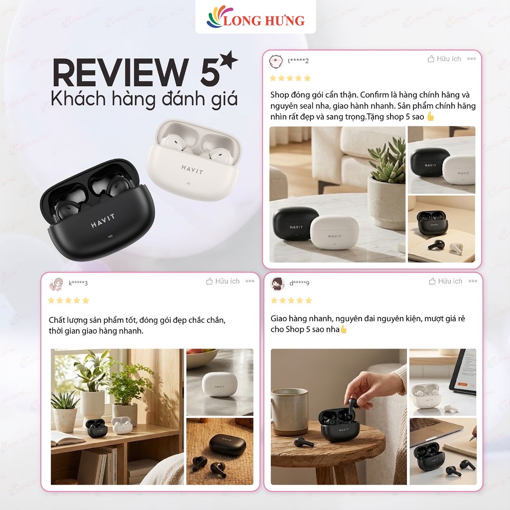 Tai nghe Bluetooth True Wireless Havit TW907 SE - Hàng chính hãng | BigBuy360 - bigbuy360.vn