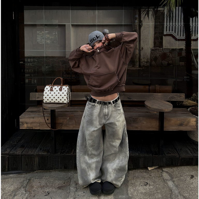Bad Choices | Áo Hoodie nỉ chân cua METAL BUTTON mài rách form Boxy