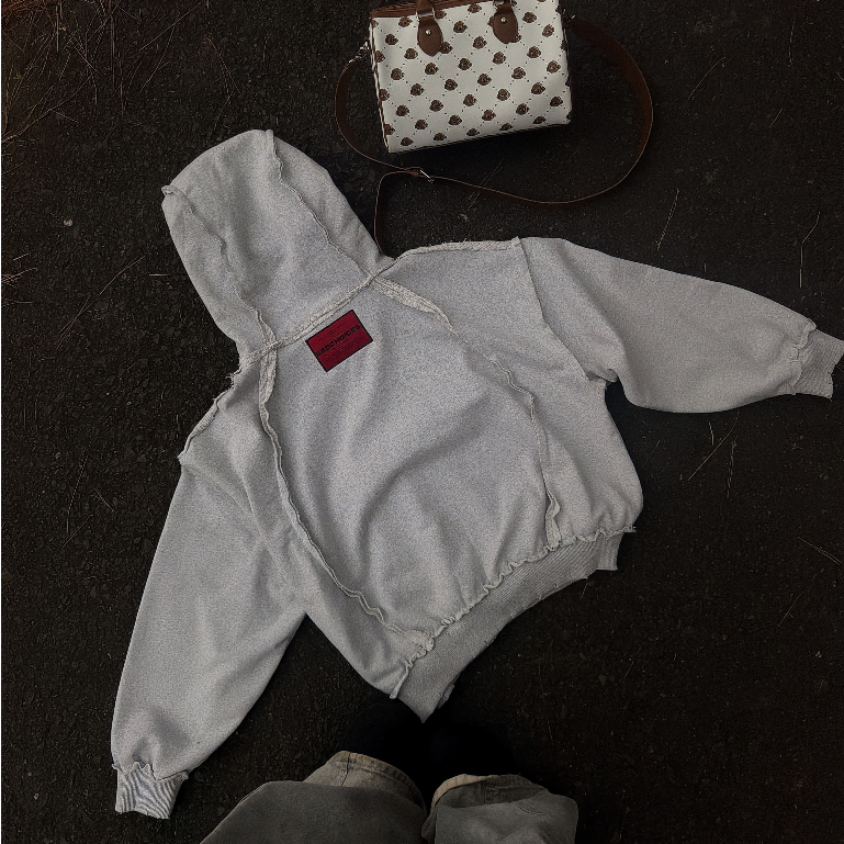 Bad Choices | Áo Hoodie nỉ chân cua METAL BUTTON mài rách form Boxy