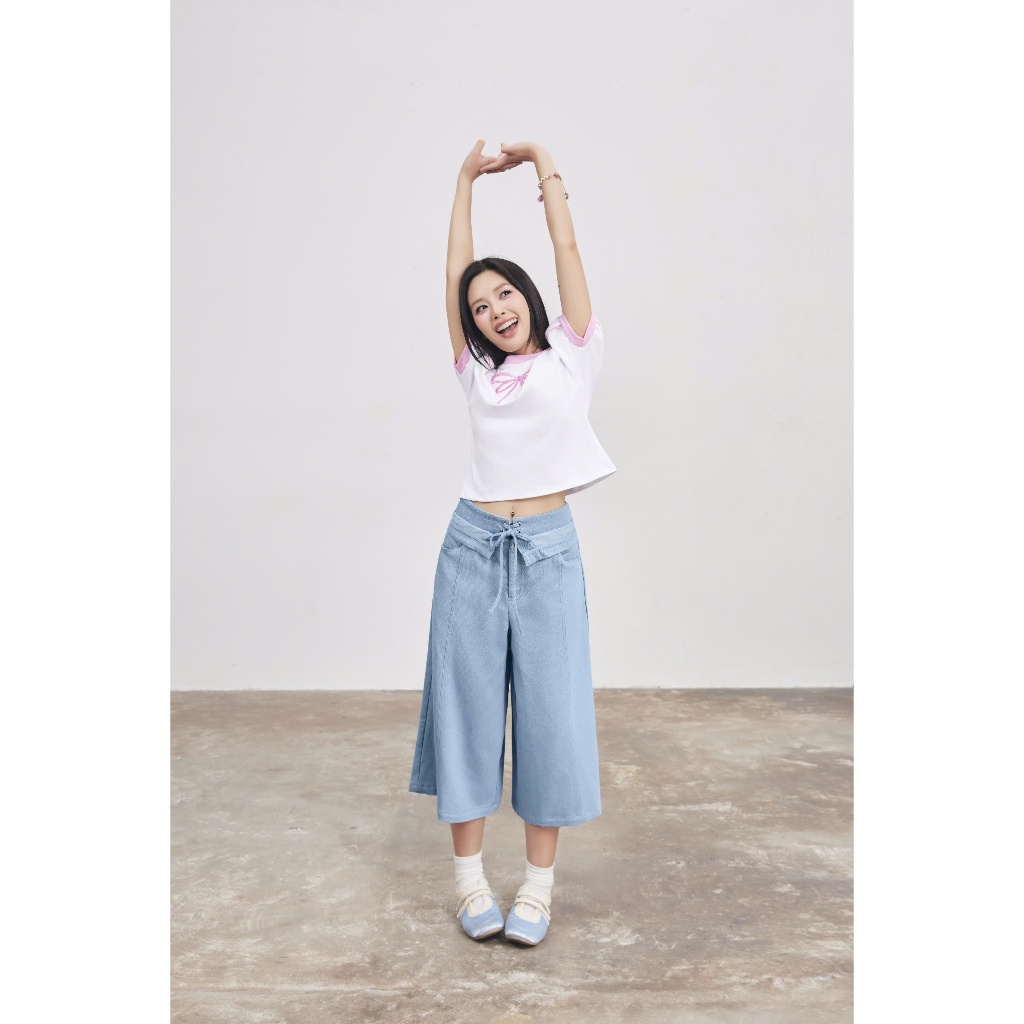 Áo Nữ TORVIK TOP Tay Phồng Viền Nơ Coquette Dạo Phố, Hẹn Hò SECODEE