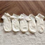 Tất Vớ Nữ Cổ Ngắn Phong Cách Lolita Trắng Dễ Thương Dập Nổi Nơ Hoa Chất Cotton Co Giãn Mềm Mại Thấm Hút Màu Trơn