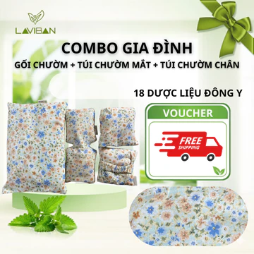 [Set 3 món] Combo Gia Đình – Túi Chườm Mắt, Chườm Tay/Chân & Gối Chườm Đa Năng Thảo Dược Nóng/Lạnh