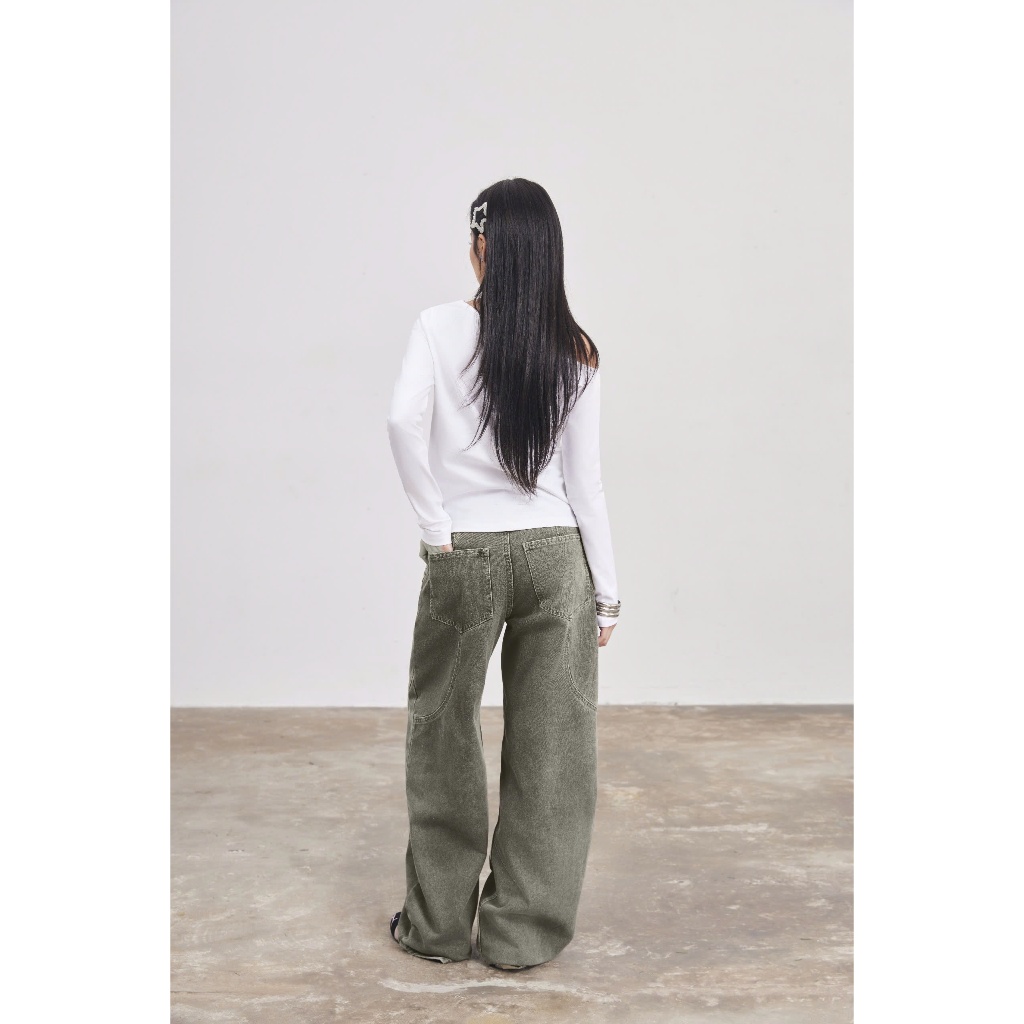 Quần Nữ YOGRAM PANTS Denim Ống Cong Cá Tính SECODEE