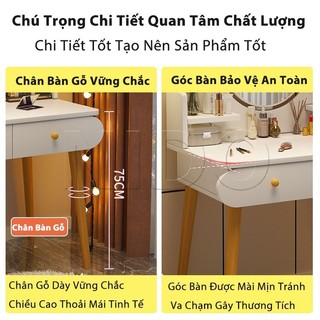Nido Bàn Trang Điểm Có Đèn LED - Gương Sáng Rõ, Ngăn Kéo Chứa Đồ Hoàn Hảo Cho Góc Làm Đẹp