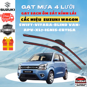 Gạt Mưa Ô Tô SUZUKI WAGON, APV,SUPER ,XL7,CELERIO, BLIND VAN,VITARA, Silicon 4 Lưỡi Gạt Sạch Êm 4l