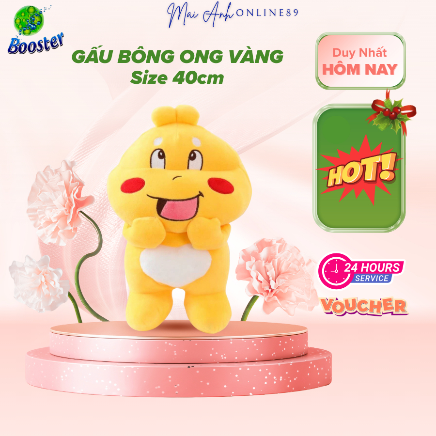 Gấu bông Ong vàng 40cm, Gấu bông cho bé mềm mịn, Free ship