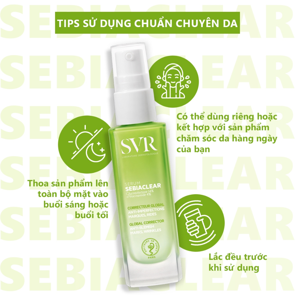 [HANNAH OLALA x SVR] Tinh chất giảm mụn, ngừa thâm, mềm mịn da SVR Sebiaclear Serum 30ml