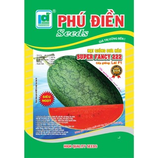 20 Hạt - Hạt giống Dưa Hấu Lai F1 Fancy 222, dễ trồng, năng xuất cao, kháng sâu bệnh tốt