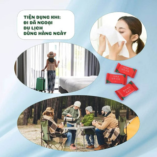 Khăn mặt giấy nén dạng viên kẹo, khăn vải không dệt dùng 1 lần