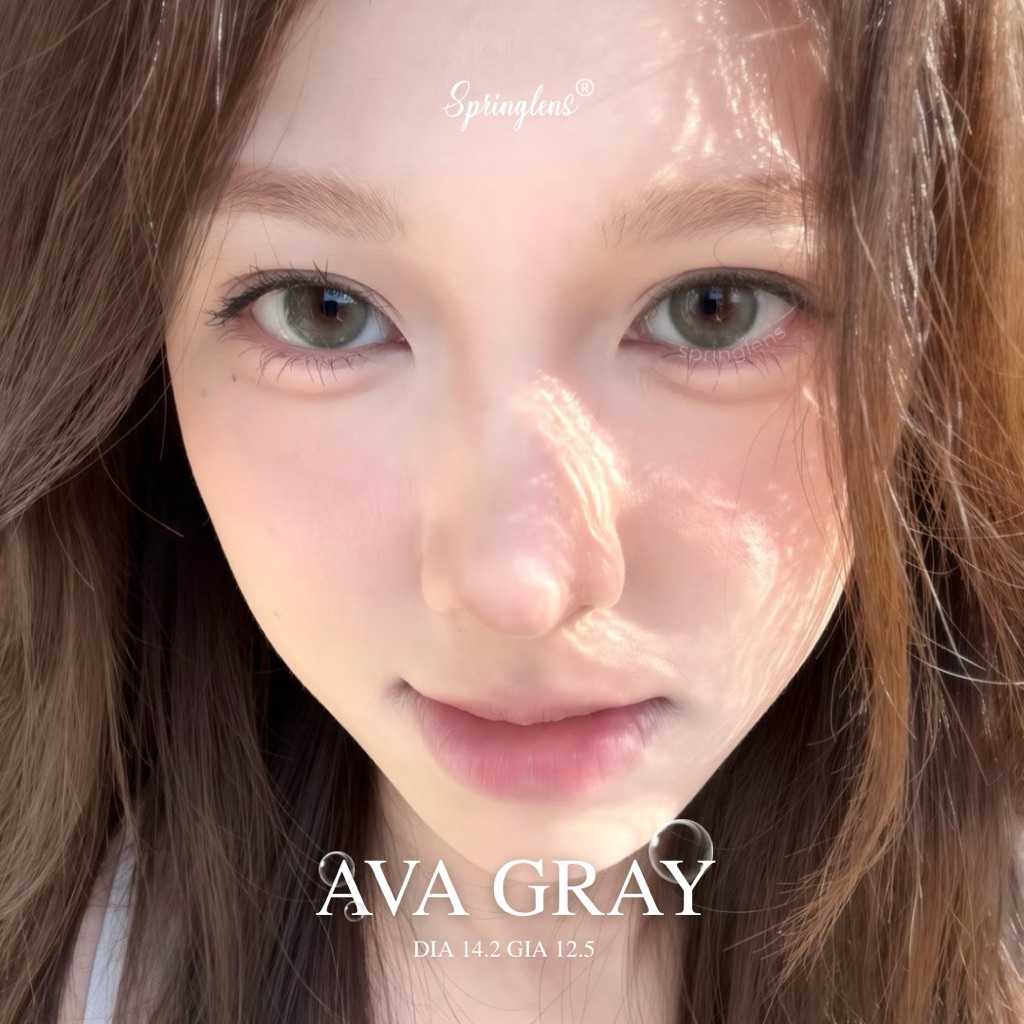 Kính áp tròng Va Ava Gray xám xanh không giãn tây sáng vừa 3 tháng 0-7 độ | Spring Lens
