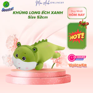 Gấu bông Khủng long hóa ếch xanh, thú nhồi bông cao cấp mềm mại kt 52cm