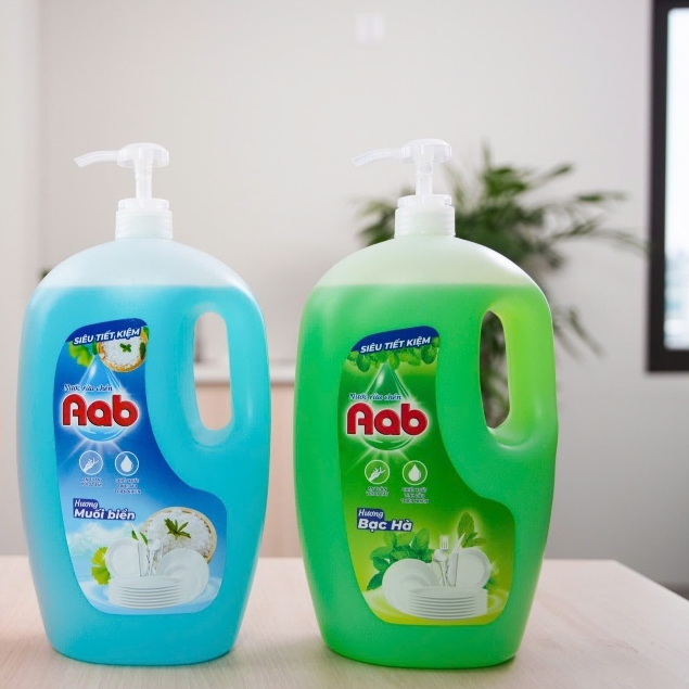 Nước rửa chén AAB 2,2L với công nghệ nhật bản, khử khuẩn, tẩy sạch vết bẩn, an toàn cho sức khỏe