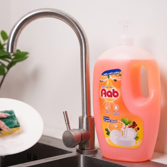 Nước rửa chén AAB 2,2L với công nghệ nhật bản, khử khuẩn, tẩy sạch vết bẩn, an toàn cho sức khỏe