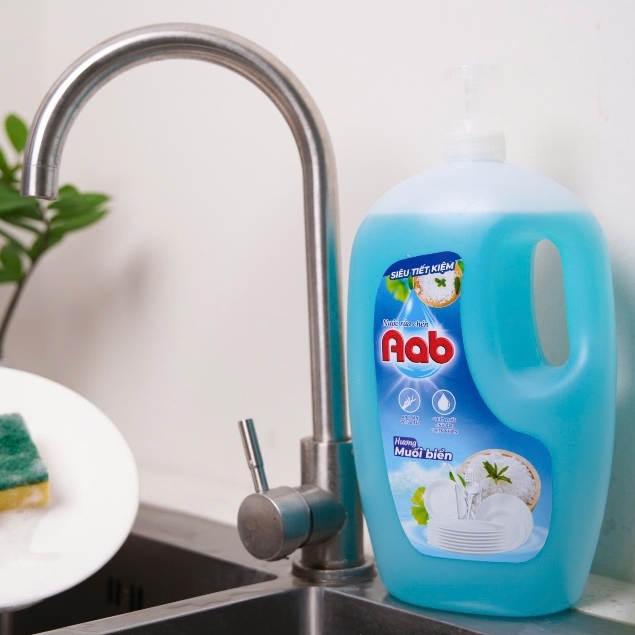 Nước rửa chén AAB 2,2L với công nghệ nhật bản, khử khuẩn, tẩy sạch vết bẩn, an toàn cho sức khỏe