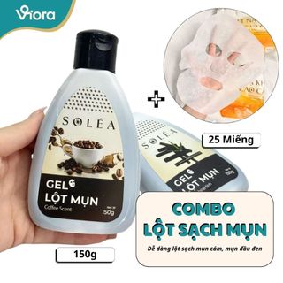 (COMBO DEAL HỜI) Gel Lột Mụn 150g + Mặt Nạ Giấy 25c Nhà SOLÉA - Dễ Dàng Lột Sạch Mụn Đầu Đen - VIORA
