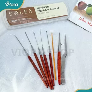 Trọn Bộ Dụng Cụ Lấy Ráy Tai 8 Món Cao Cấp Nhà SOLÉA - Dễ Sử Dụng, An Toàn Tiện Lợi - VIORA SHOP