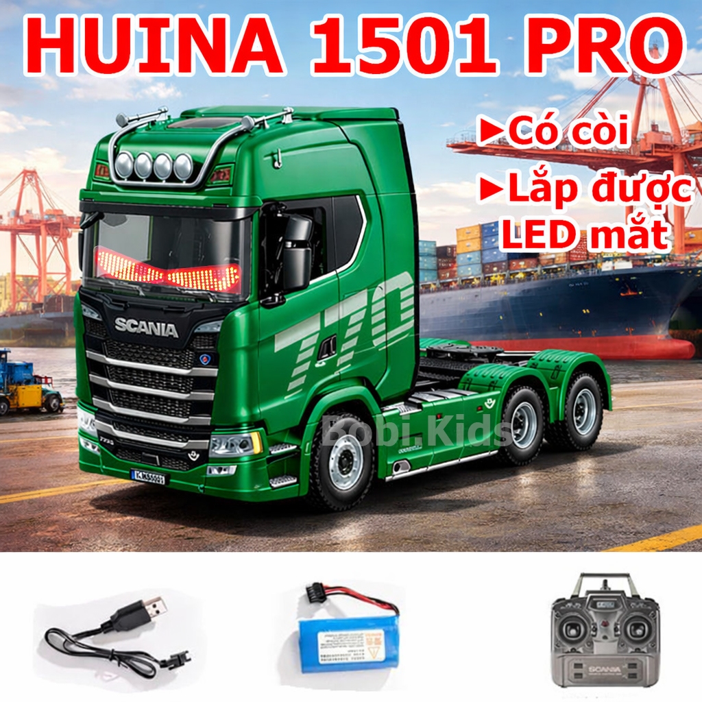 Đồ chơi xe tải đầu kéo điều khiển từ xa Huina 1501/1502 770S phiên bản mới cao cấp giá rẻ, đồ chơi xe điều khiển từ xa