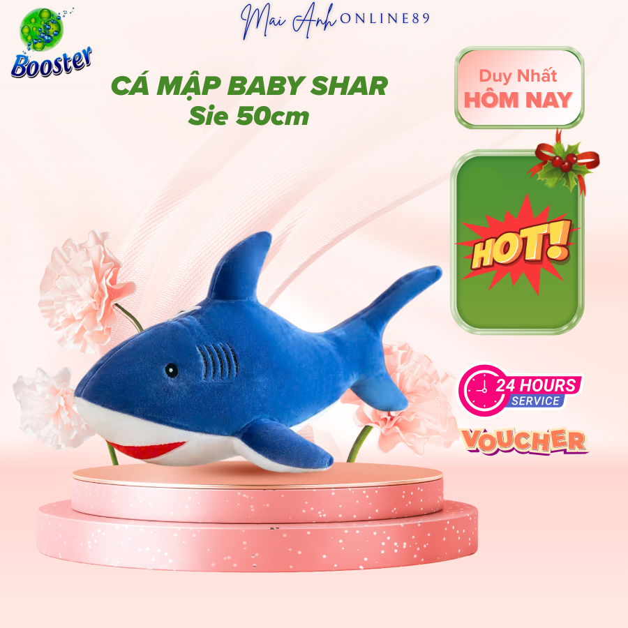 Gấu bông cá mập Baby Shar, thú nhồi bông cute, quà tặng dễ thương cho bé