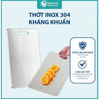 Thớt inox 304 kháng khuẩn size lớn cao cấp chống ẩm mốc không mùn gỗ dễ vệ sinh an toàn