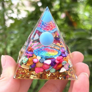 Kim Tự Tháp Orgonite - Mộc Gems Thạch Anh Tự Nhiên Trang Trí Phong Thuỷ Thu Hút Năng Lượng Tốt