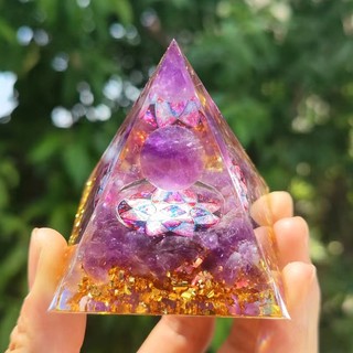 Kim Tự Tháp Orgonite - Mộc Gems Thạch Anh Tự Nhiên Trang Trí Phong Thuỷ Thu Hút Năng Lượng Tốt