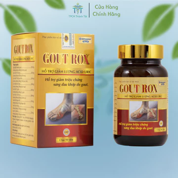 Viên uống GOUT ROX hỗ trợ giảm triệu chứng sưng đau khớp do gout, giảm lượng Acid Uric - Hộp 50 viên