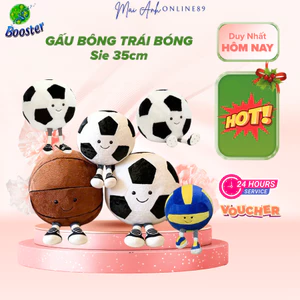 Gấu bóng đá, bóng chuyền, bóng rổ lồng mềm mịn 35cm, Quà tặng sinh nhật dễ thương, Thú bông cao cấp