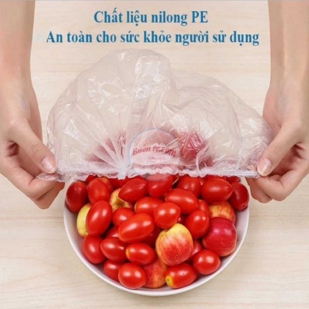 [Đơn 85k Nhận Quà] Set 500 Túi màng bọc thực phẩm chất liệu PE co giãn có chun siêu dai, túi gấu bọc thức ăn
