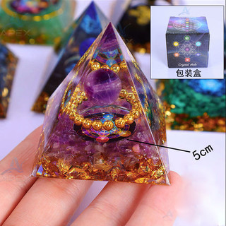 Kim Tự Tháp Orgonite - Mộc Gems Thạch Anh Tự Nhiên Trang Trí Phong Thuỷ Thu Hút Năng Lượng Tốt