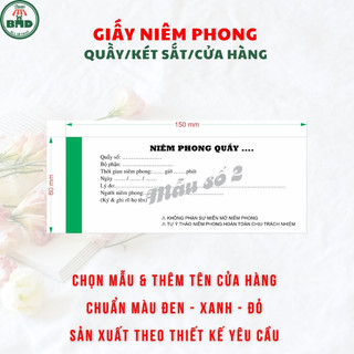 Giấy niêm phong quầy/tiệm/cửa hàng chọn mẫu & in tên hoặc in theo thiết kế- bloc 500/1k/2k/5k/10k