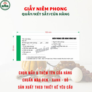 Giấy niêm phong quầy/tiệm/cửa hàng chọn mẫu & in tên hoặc in theo thiết kế- bloc 500/1k/2k/5k/10k