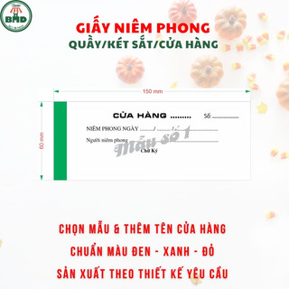 Giấy niêm phong quầy/tiệm/cửa hàng chọn mẫu & in tên hoặc in theo thiết kế- bloc 500/1k/2k/5k/10k