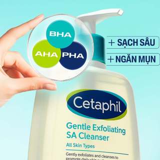 Gel Rửa Mặt Cetaphil Gentle Exfoliating SA Cleanser Sạch Dầu Nhờn, Ngừa Mụn Cho Da Nhạy Cảm