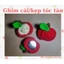 Pin/Ghim cài, kẹp tóc trái táo, apple - handmade len - crochet