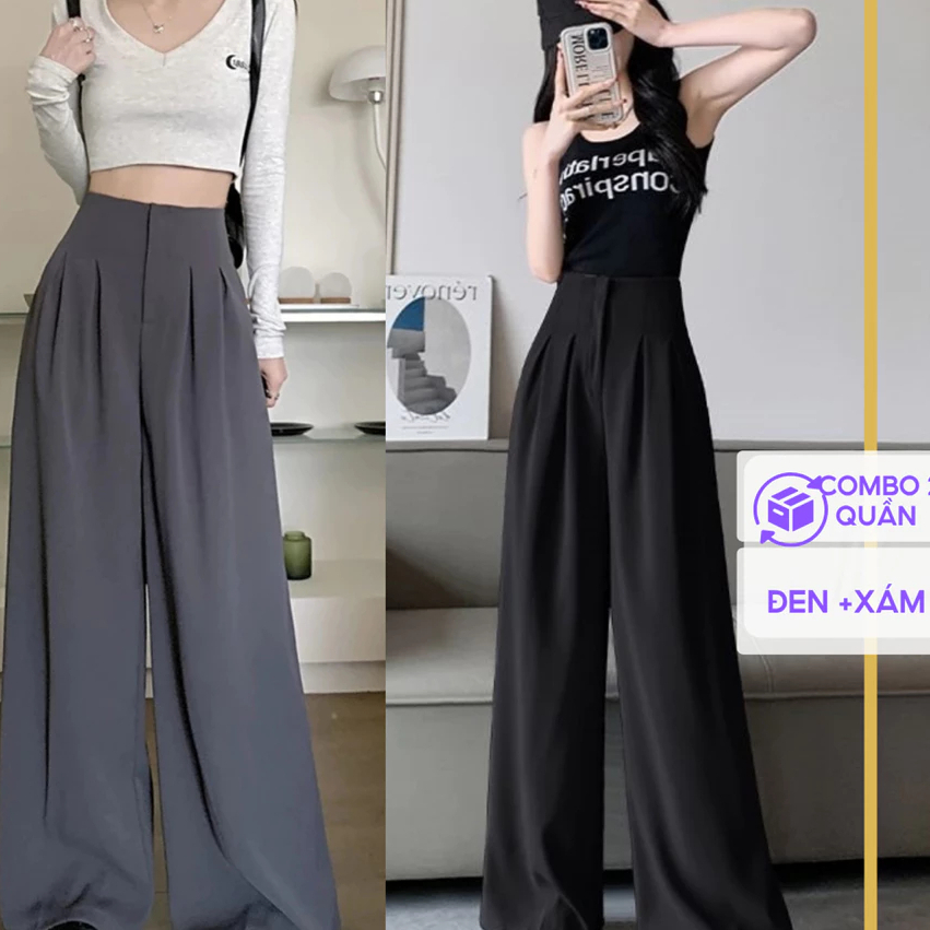 [Peinn] Quần ống suông bigsize cạp liền chât gold nhật gen eo hack dáng dài 103cm, mặc đi làm, đi học.