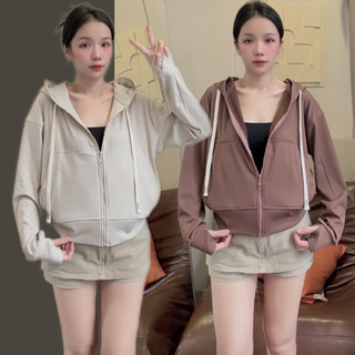 Áo Khoác Chống Nắng V2 Gân Cotton Mặc Mát _Nón To [6 Túi]